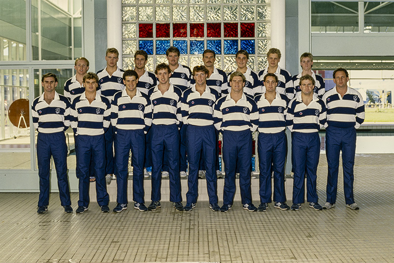 AIS Water Polo program men's team photo 1986