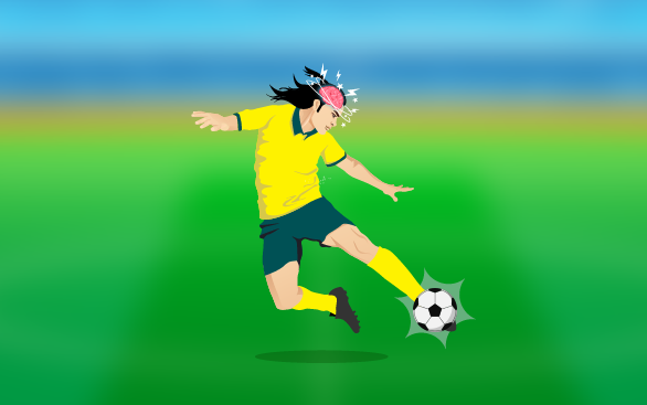 Football player kicking a ball