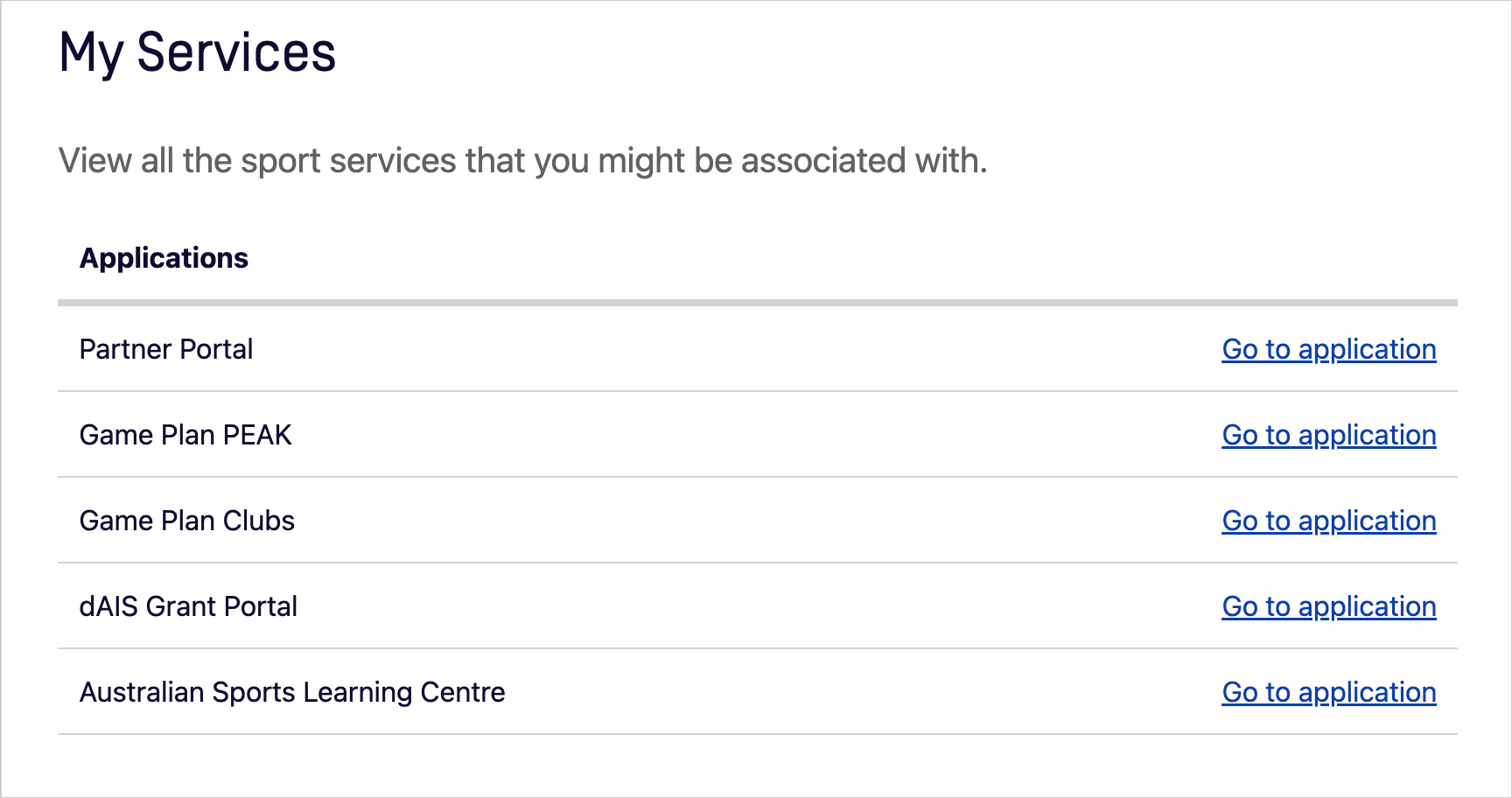 Services on Sport Connect