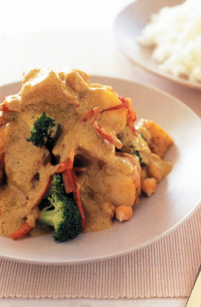 HINT: The combination of chickpeas, which are a pulse, and rice or couscous, both grains, form complete proteins, making this a nutritious vegetarian dish