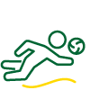 A person diving for the ball in beach volleyball