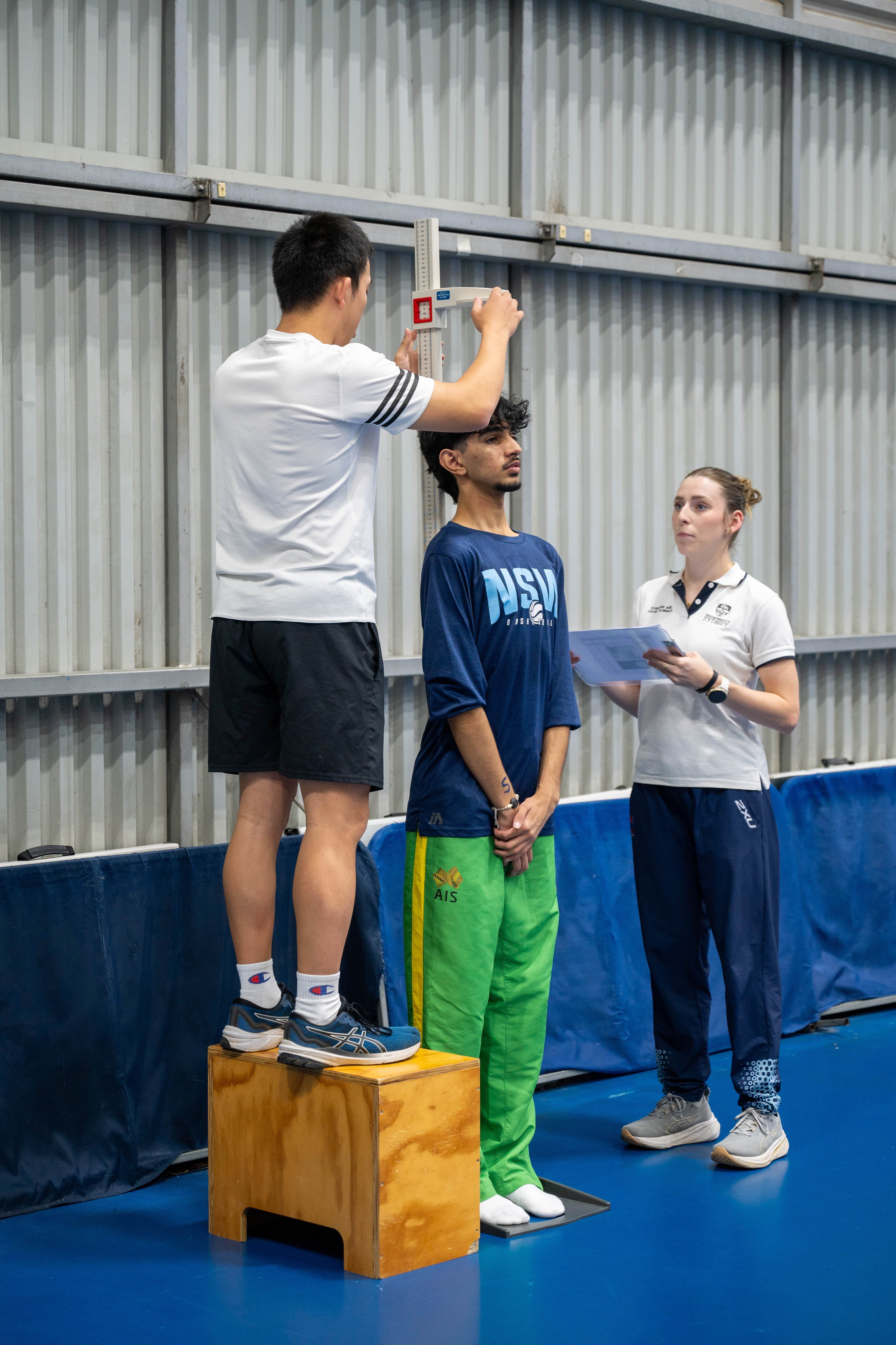 Standing height measure teenage male