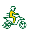 Motorcyclist riding a motorcycle