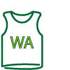 Netball playing bib marked WA