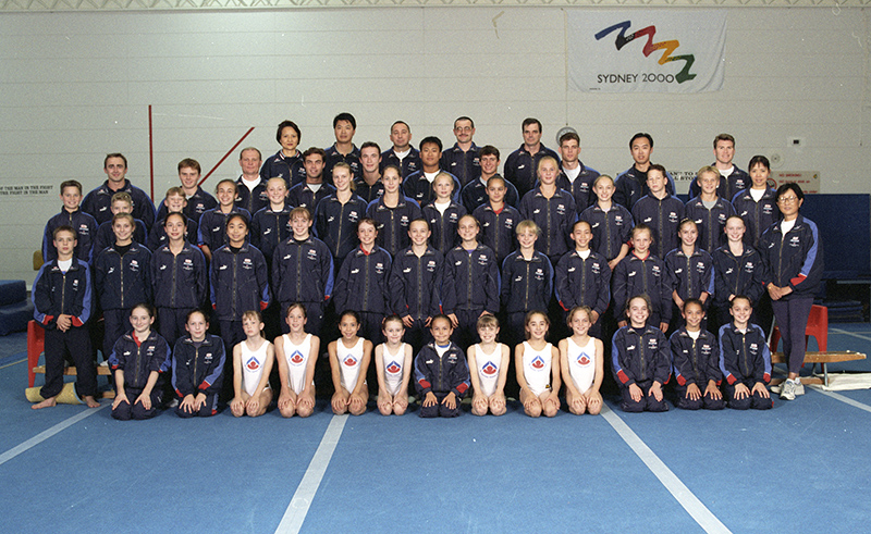 AIS Gymnastics program team photo 1999