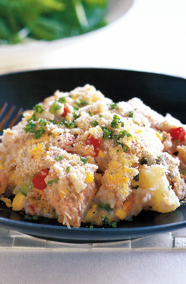 HINT: This recipe freezes well. Canned tuna or crab can be used instead of salmon