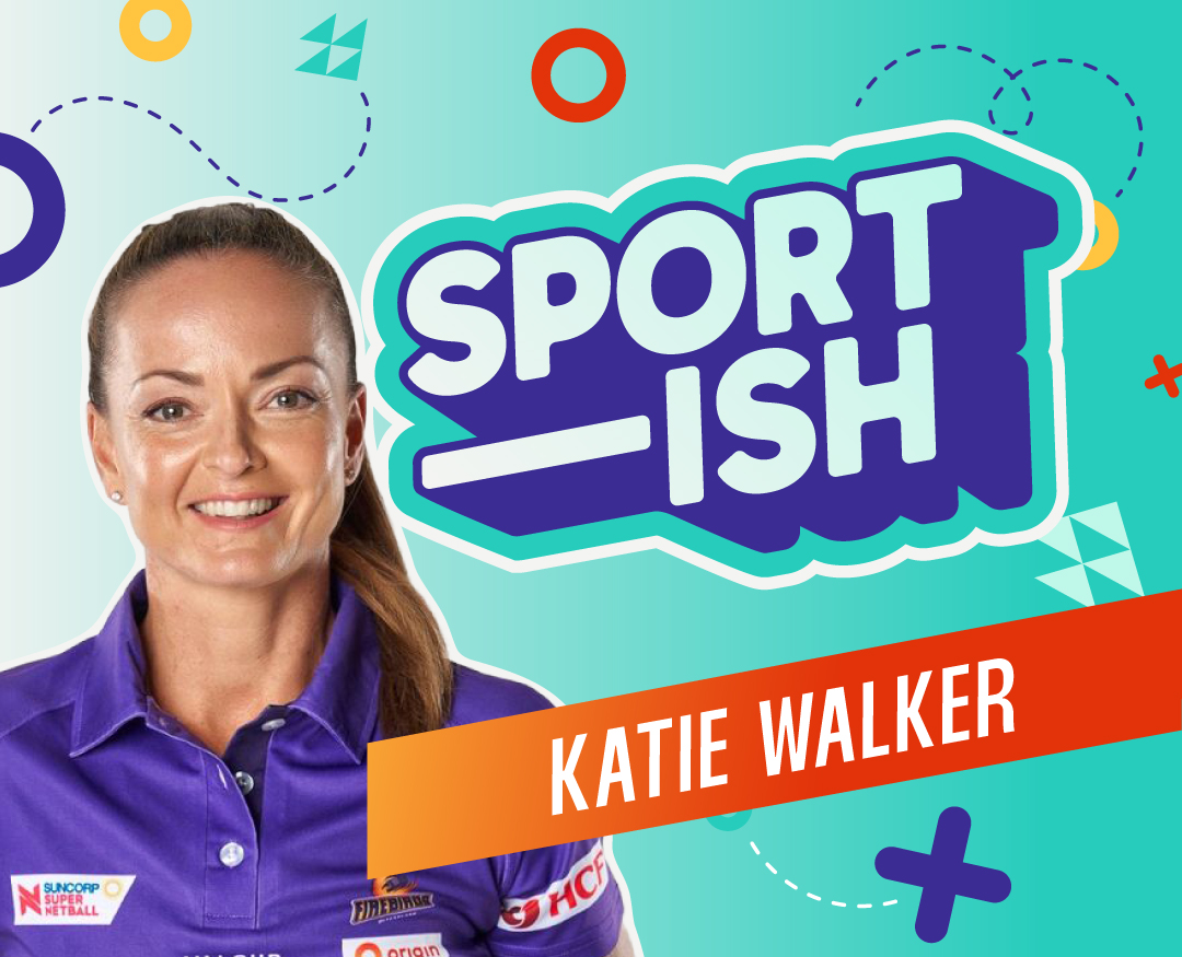 Katie Walker with the Sportish logo