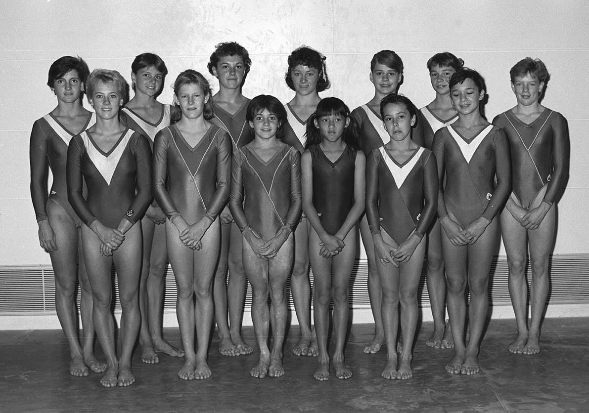 AIS Gymnastics Program women's team photo 1986