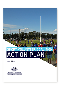 Front cover of the Sport Volunteer Coalition Action Plan