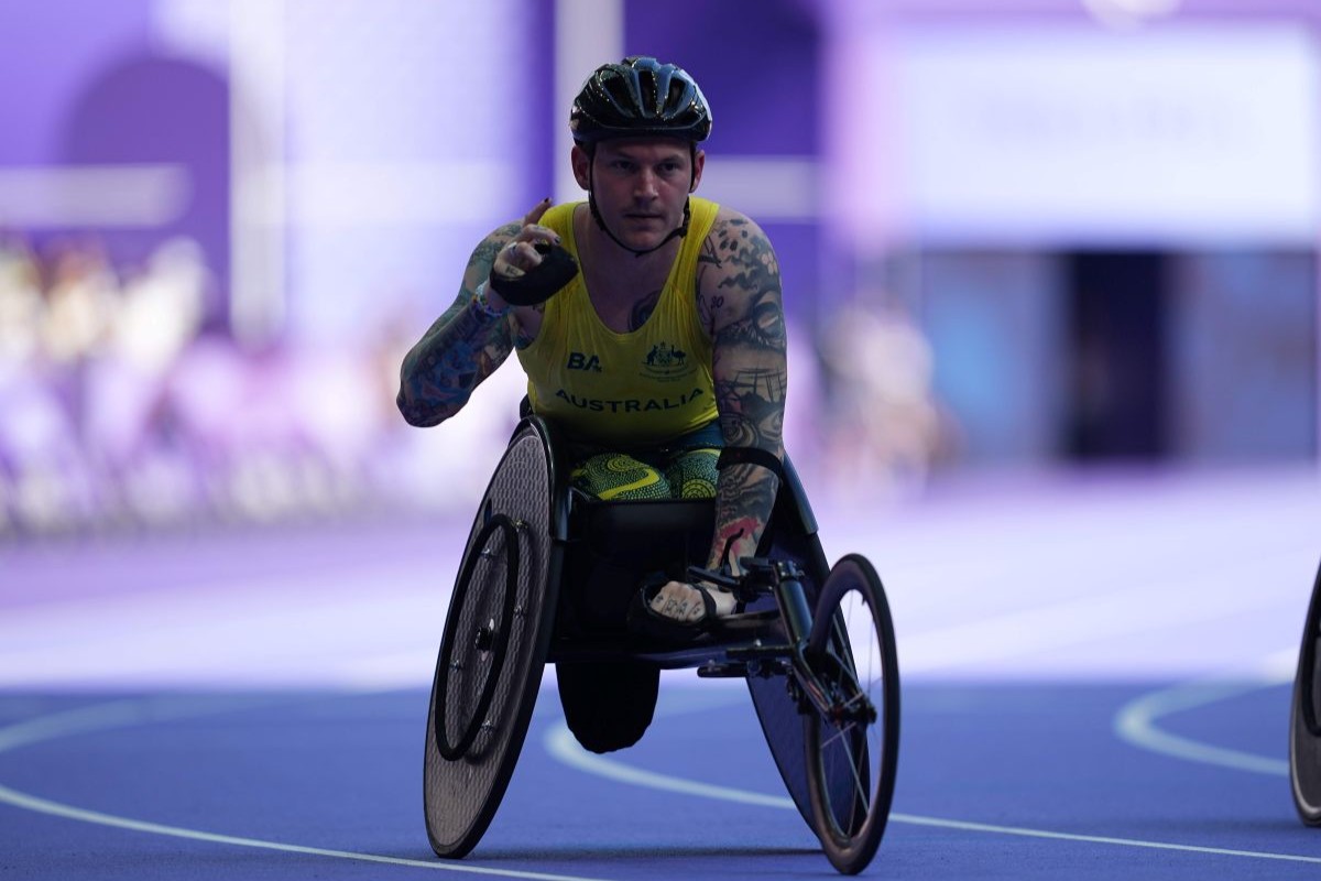 Rheed McCracken in the Men's 100m - T34 Round 1 during the Paris 2024 Paralympic Games