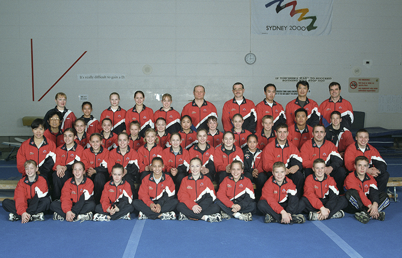 AIS Gymnastics program team photo 2001