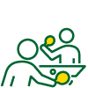 Two people playing table tennis