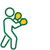 A person in a boxing stance with their fists raised
