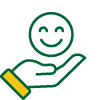 A hand holding a smiling face