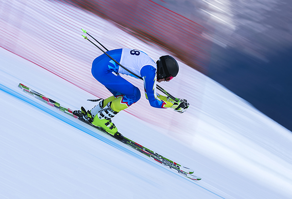 Alpine Skier in a tuck position