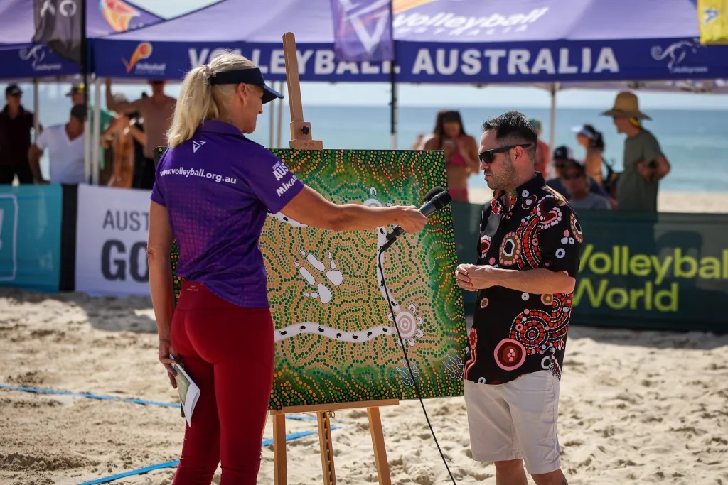 Volleyball Australia unveil new indigenous artwork for the uniforms, designed by Olympian Brad Hore.