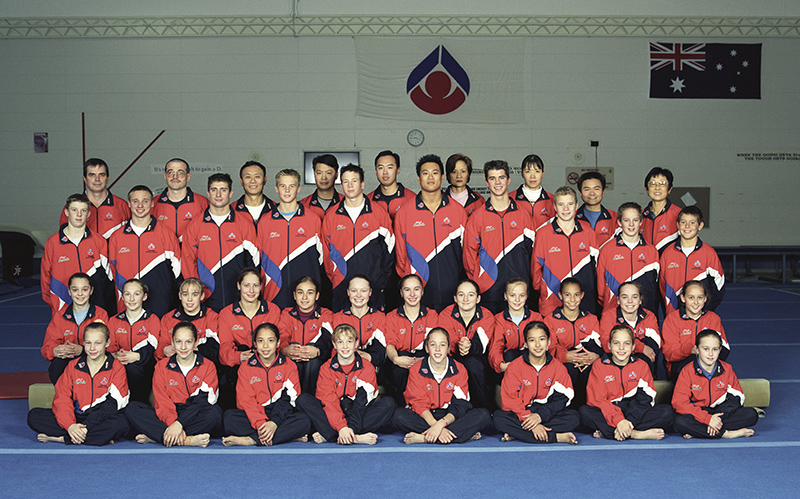 AIS Gymnastics program team photo 2002