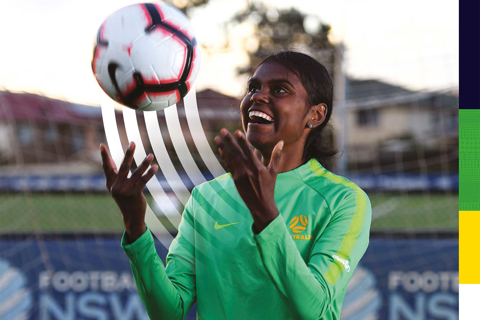 Australian football player Shadeene Evans training.
