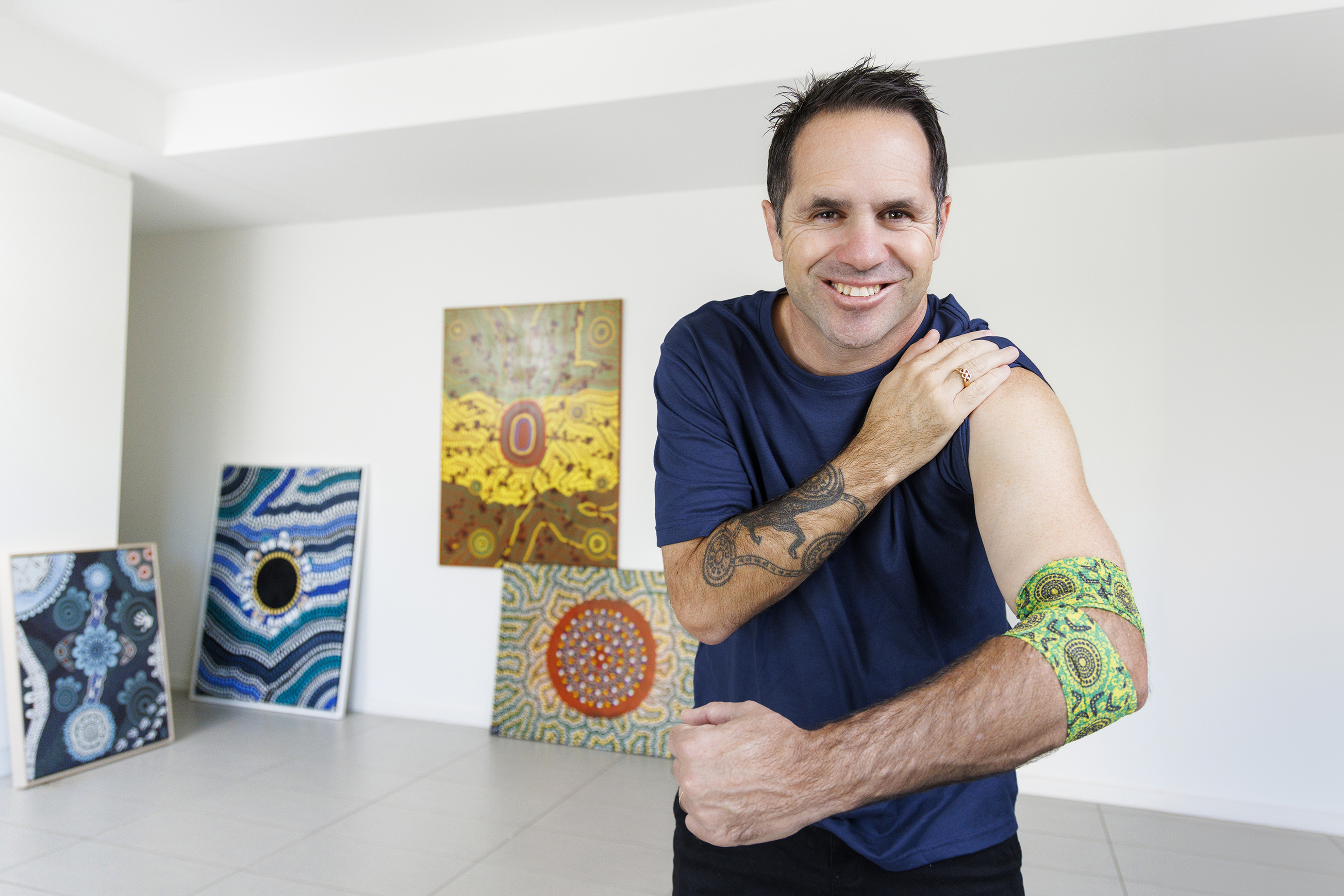 Photo of Brad Hore with his blood donation bandage.