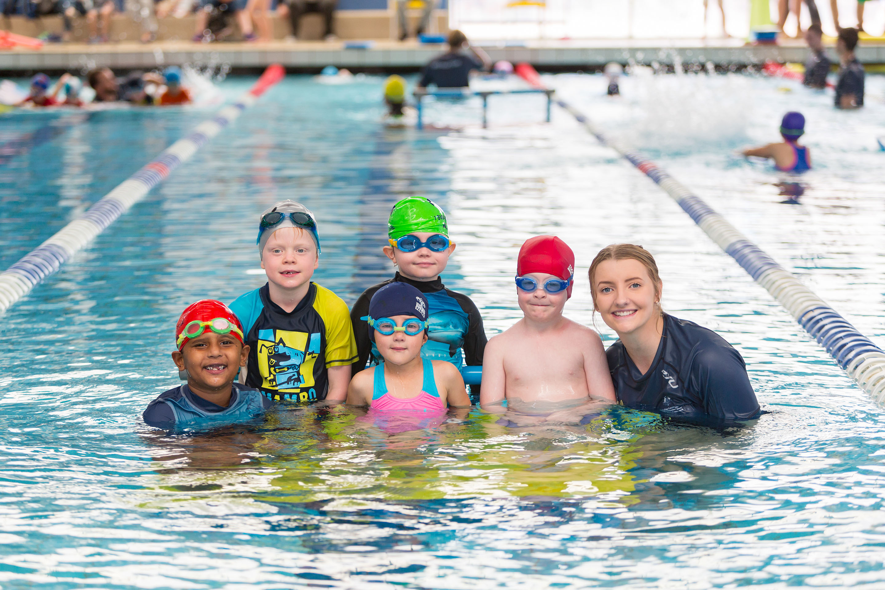 AIS swim school students and instructor