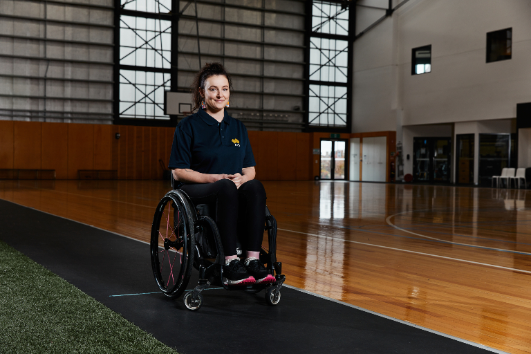 Shae on basketball court