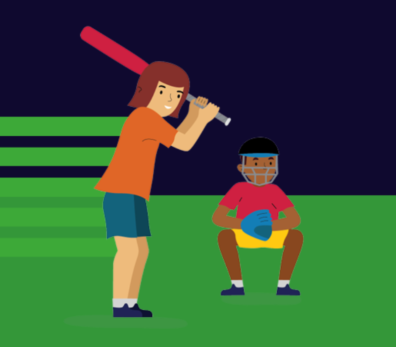 Illustration of someone playing softball