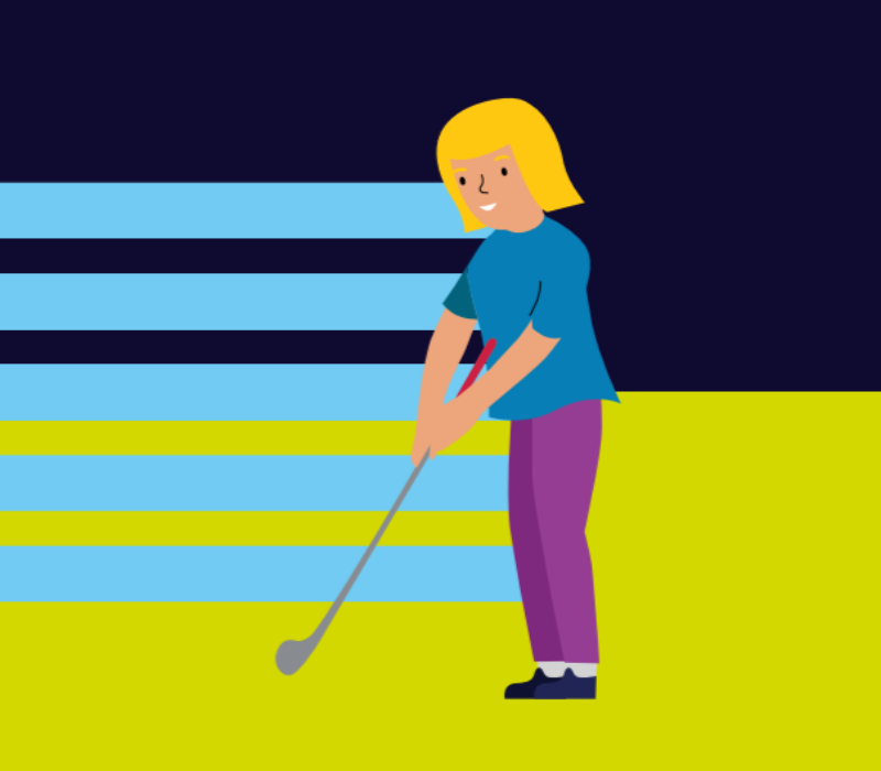 Illustration of someone playing golf