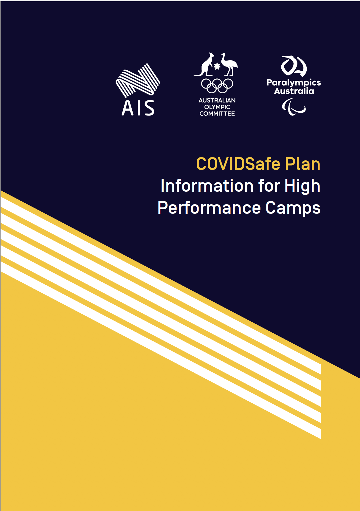 COVIDSafe Information for High Performance Camps plan