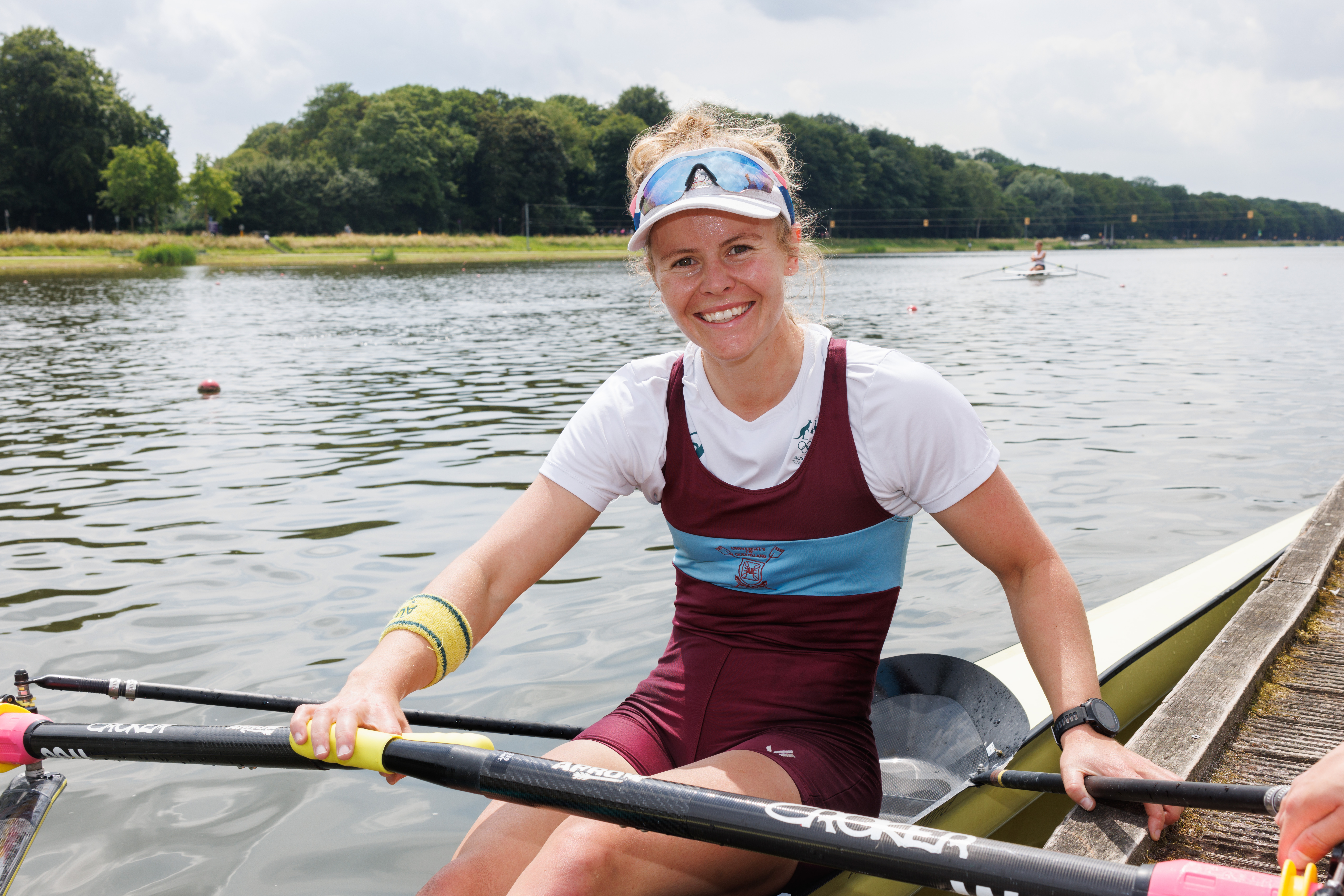 Ria Thompson in rowing boat
