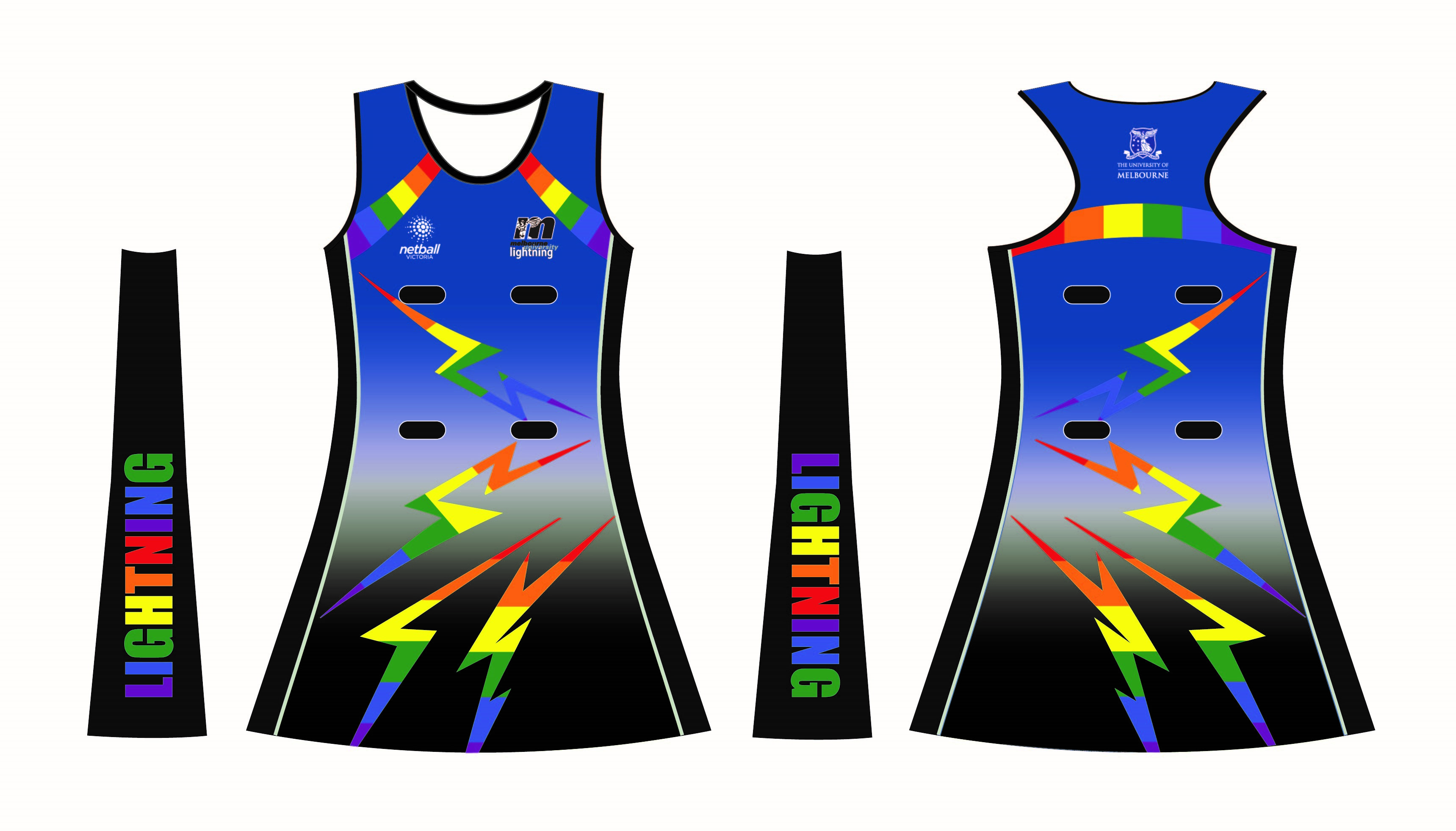 Melbourne University Lightning Netball Club new uniforms