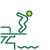 Diver performing a springboard dive