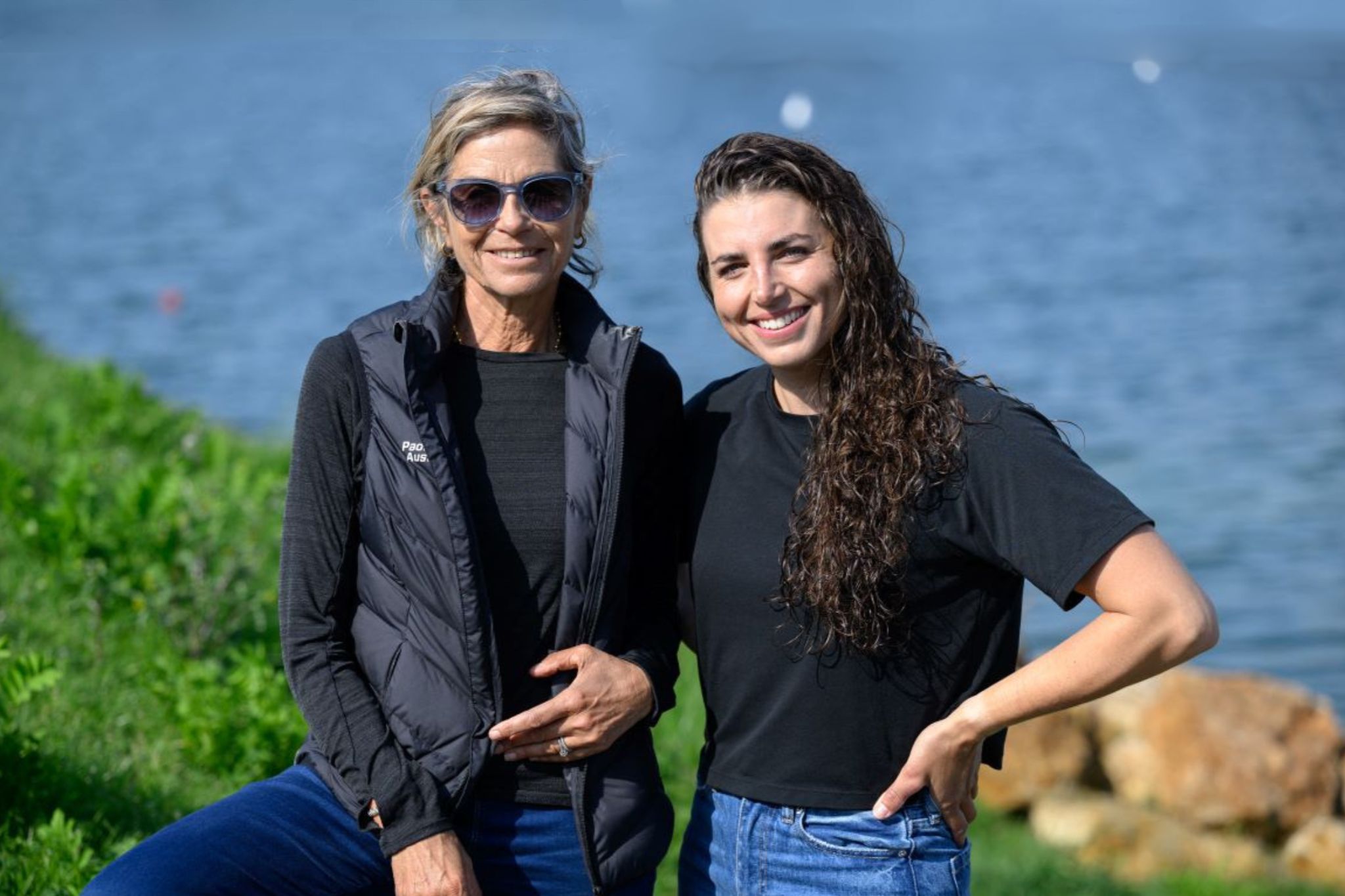 Myriam Fox with her daughter Jess Fox, whom she coached to gold medal success in K1 and C1 canoe events at the Paris 2024 Olympics.