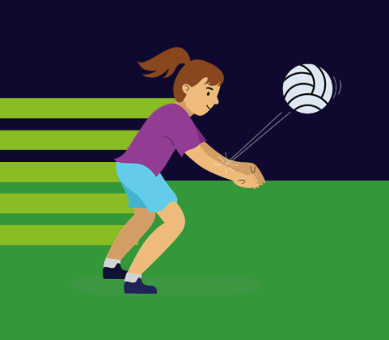 Illustration of someone playing volleyball