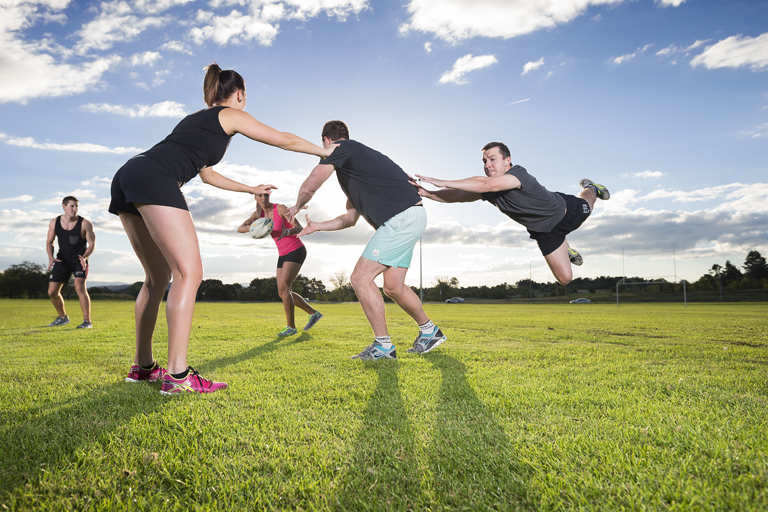 People playing touch football
