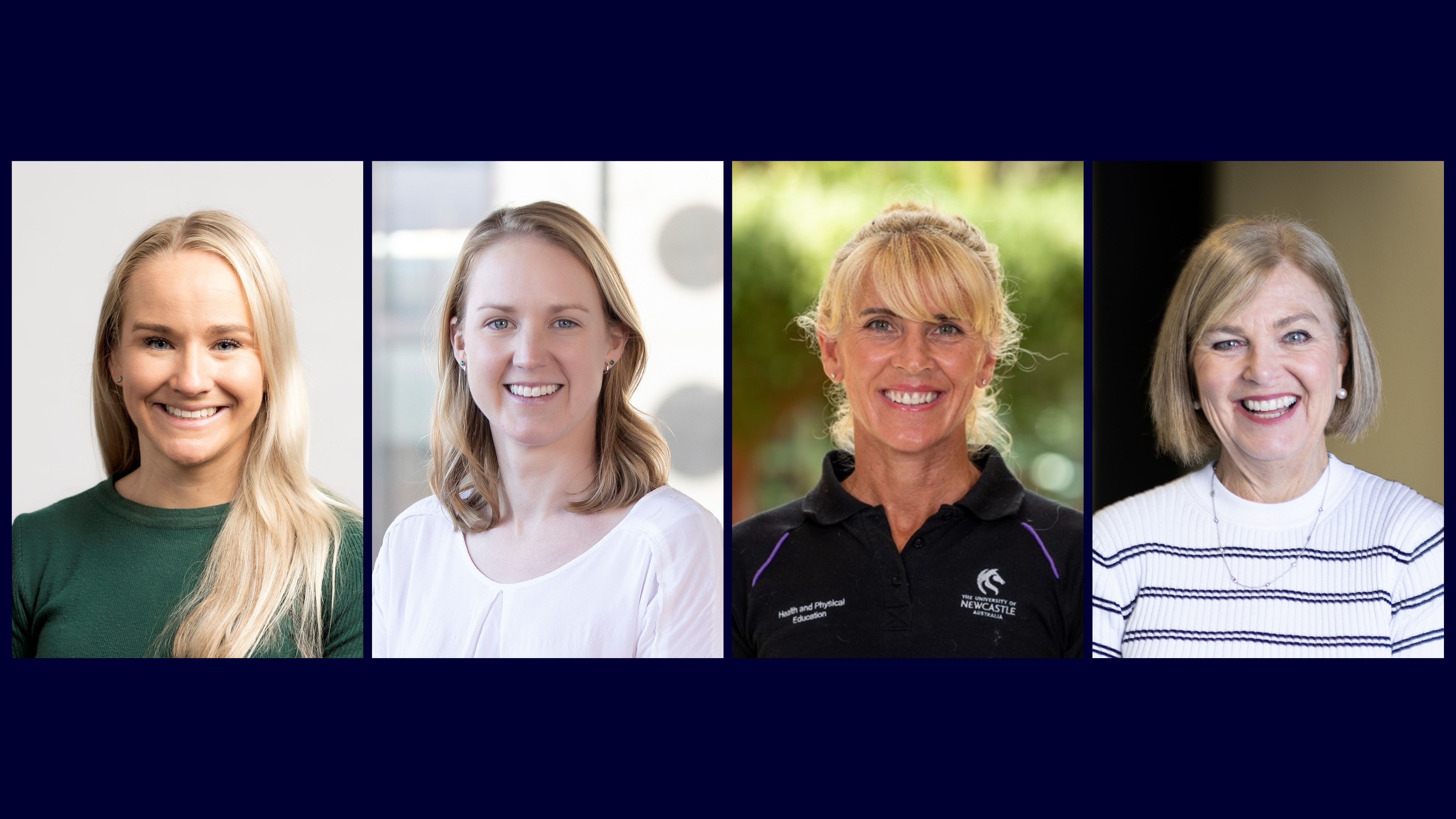 Image of four female researchers who have joined the Play Well Research Unit.