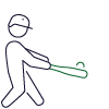 Icon of a baseball player hitting a ball