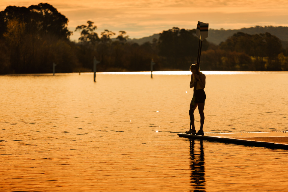 Rowing sunset