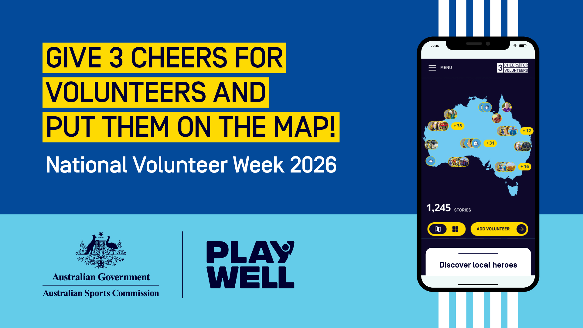 An interactive map locating the volunteers that make Australian sport happen.