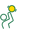 Athlete holding a netball above their head
