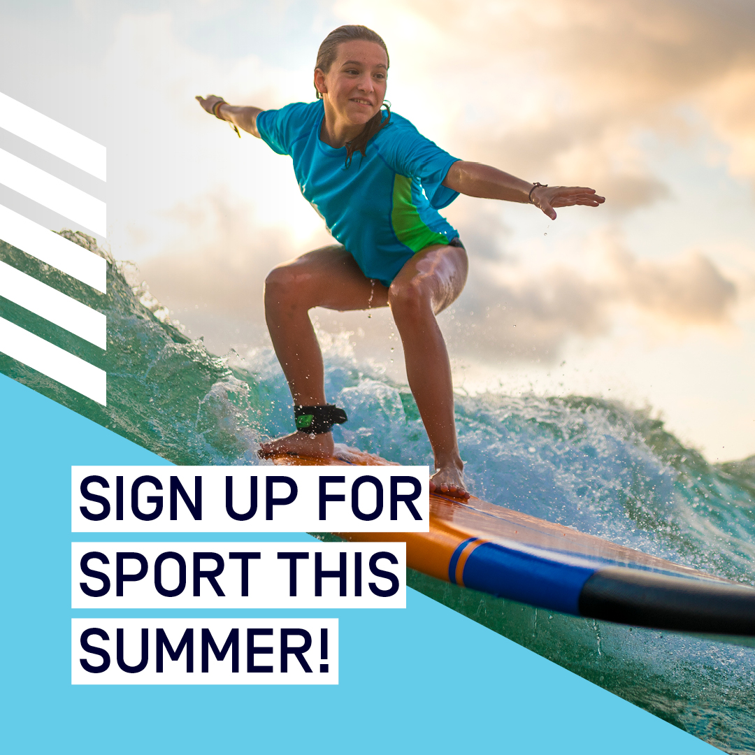 Sporting Schools - Sign up for sport this summer promotion - Girl surfing