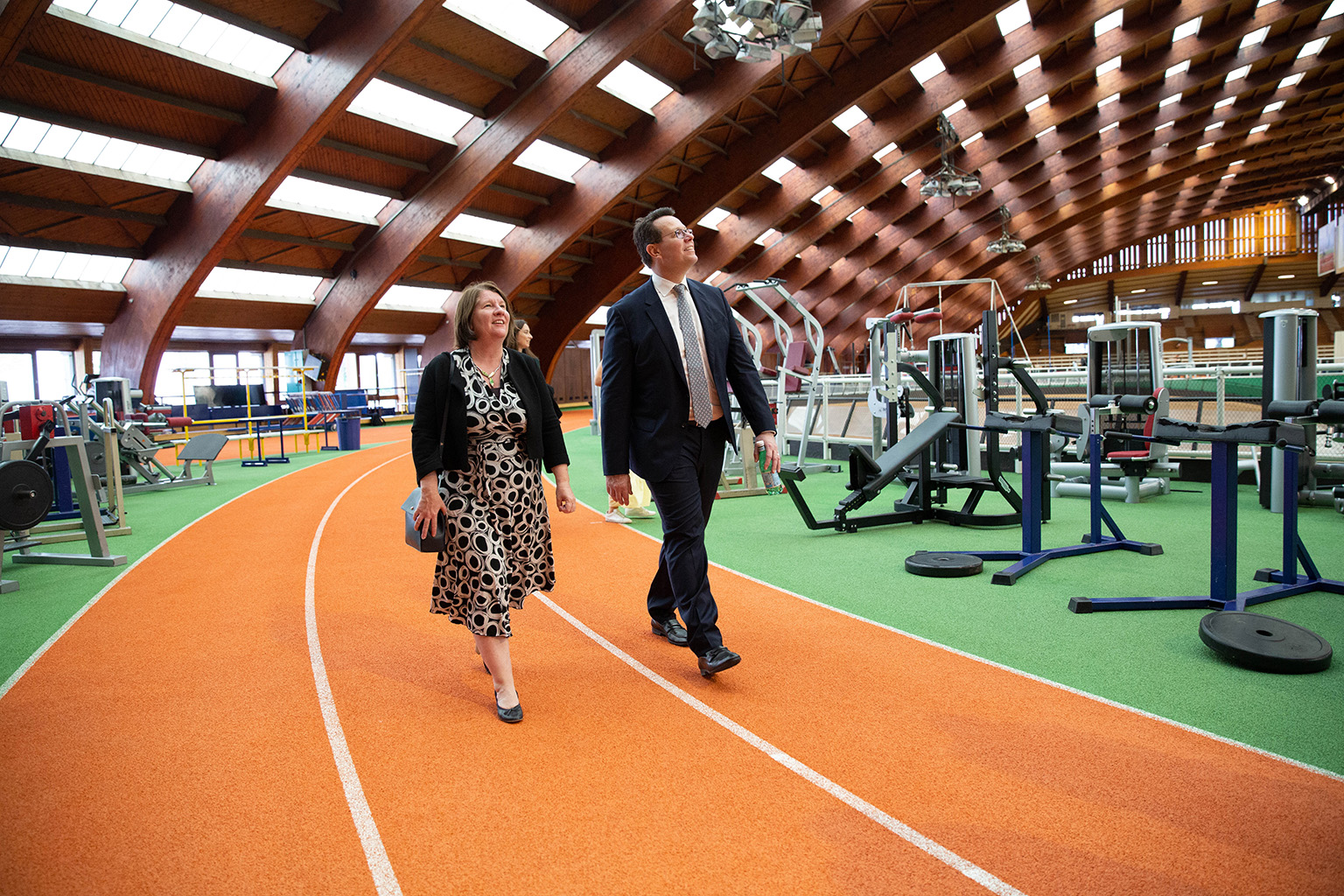Megan Anderson, the Permanent Delegate Ambassador of Australia to UNESCO, and ASC CEO Kieren Perkins tour the INSEP national training facility in Paris.
©INSEP – Isabelle AMAUDRY