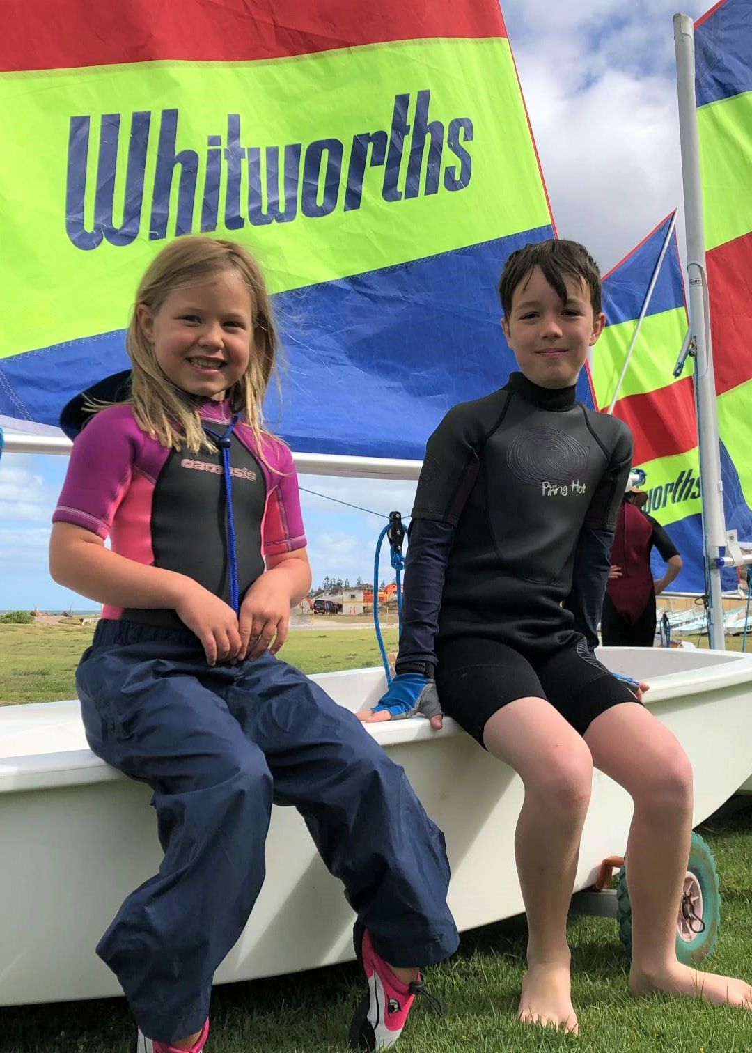 Children participating in sailing