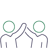 Two people performing a high five