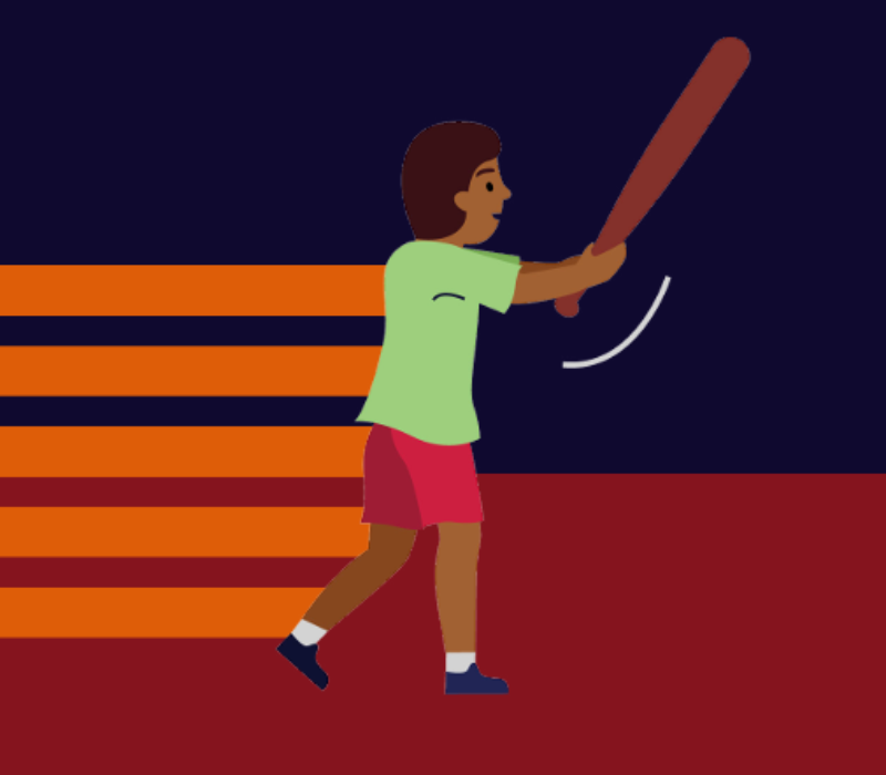 Illustration of someone playing baseball