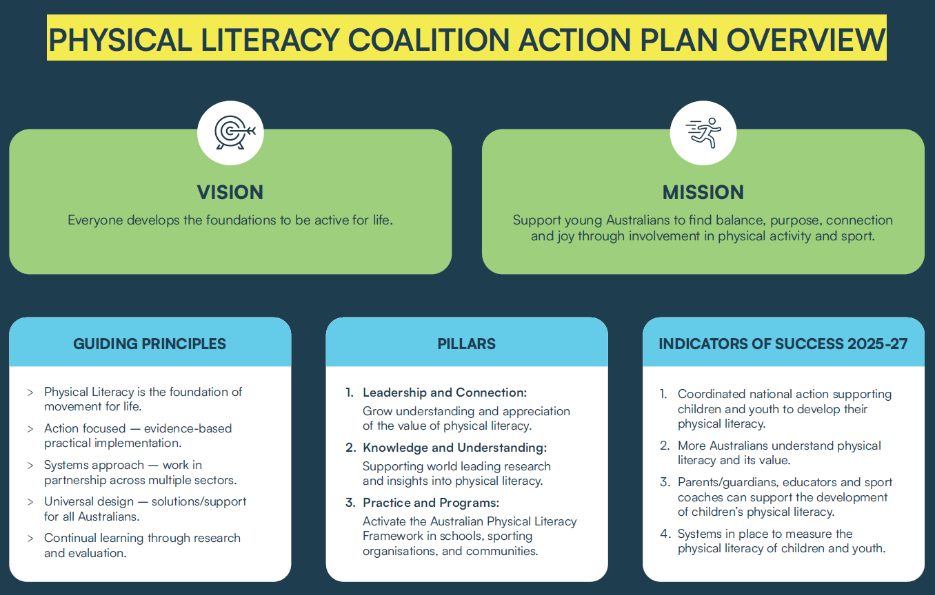 An overview of the vision, mission, guiding principles, pillars and indicators of success for the action plan.
