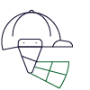 Icon of a cricket helmet