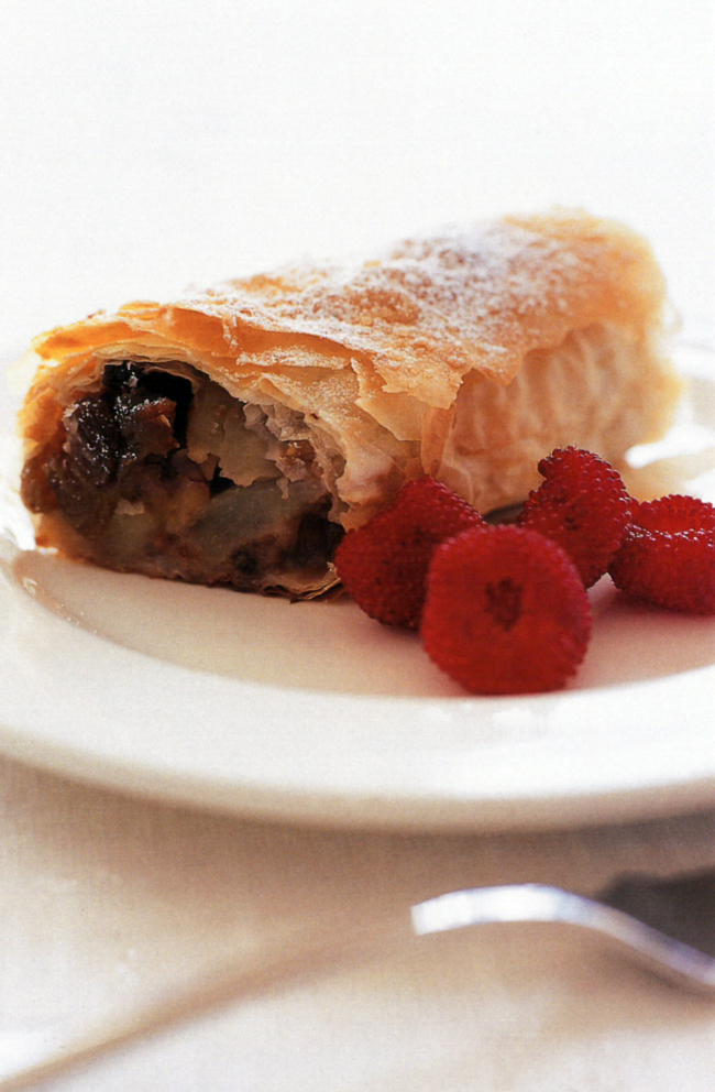 HINT: Eat this straight away as the pastry becomes soft on standing. When using filo, work quickly and keep the pastry covered until it is needed as it becomes dry and brittle very fast