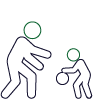 Icon of an adult and child playing basketball