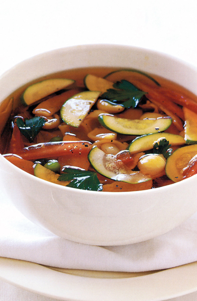 HINT: For a vegetarian soup, omit bacon and use vegetable stock. Also, try other canned beans, such as cannellini or red kidney. This soup is better made a day in advance as the flavours will improve, but only add the pasta when reheating. It keeps for up to 3 days in the fridge