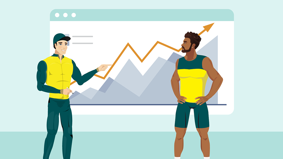 Coach explaining tactics to an athlete